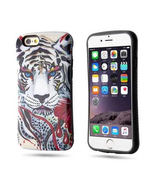 iPhone 6s Case 6 Case-DAMPO High Quality Anti Slip Ultra-slim Colorful 3D Relief fury tiger